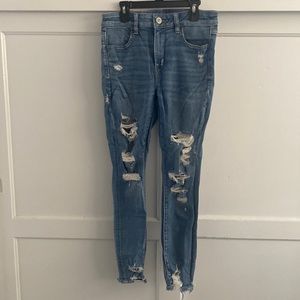 American Eagle Hi Rise Distressed Jeggings